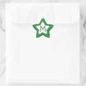 Groene glitter star aanpasbare monogram stickers (Tas)