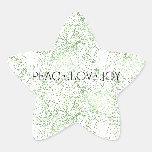 Groene Glitter Stippen Goud Glans      Ster Sticker (Voorkant)