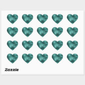 Groene Glitter Stippen Hart Sticker (Vel)