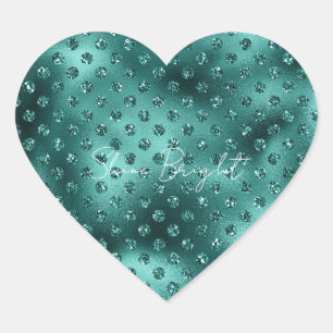 Groene Glitter Stippen Hart Sticker