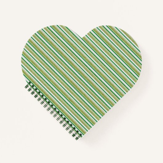 Groene Glitter Strepen Notitieboek (Voorkant)