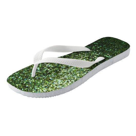 Groene glitter teenslippers (Schuin)
