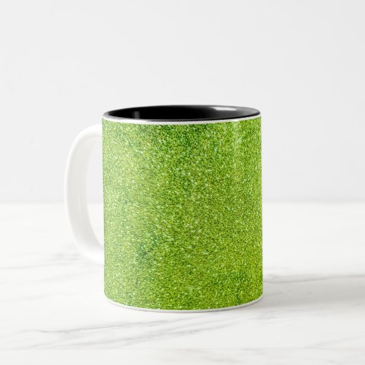 Groene glitter tweekleurige koffiemok (Voorkant links)