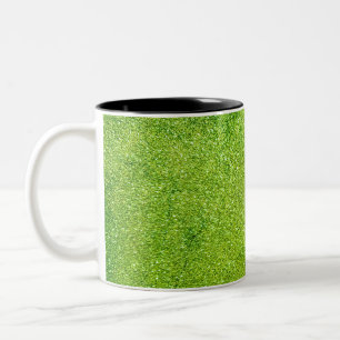 Groene glitter tweekleurige koffiemok