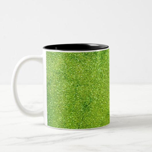 Groene glitter tweekleurige koffiemok (Links)
