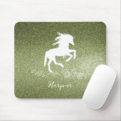 Groene Glitter Unicorn-Muismat Muismat (Met muis)