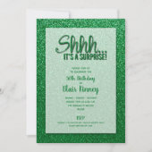 Groene Glitter VERRASSING Verjaardag Kaart (Voorkant)