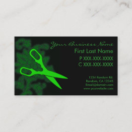 Groene glitter wervelende haar knippen visitekaart visitekaartje