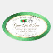 Groene Glitter White Product Labels Ladybug Logo (Voorkant)