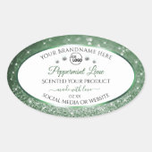 Groene Glitter White Product Labels Logo Diamonds (Voorkant)