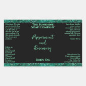 Groene Glitter & Zwarte Cosmetica Fles Label (Voorkant)