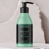 Groene Glitter & Zwarte Cosmetica Fles Label