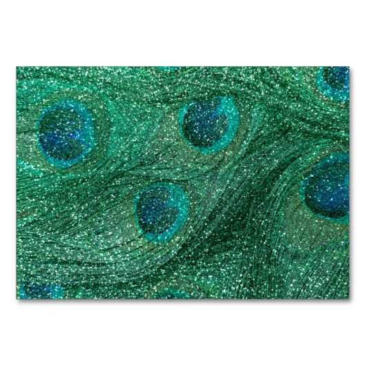 groene glitterpauwveren kaart (Voorkant)