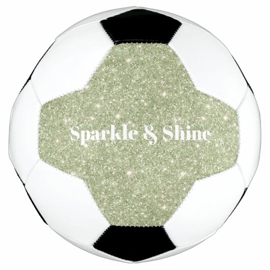 Groene Glitters Glans Voetbal (Voorkant)