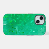 Groene Glitters iPhone 15 Case (Achterkant horizontaal)