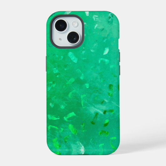 Groene Glitters iPhone 15 Case (Achterkant)