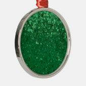 Groene Glitters om te Personalizeren Metalen Ornament (Rechts)