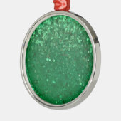 Groene Glitters om te Personalizeren Metalen Ornament (Links)