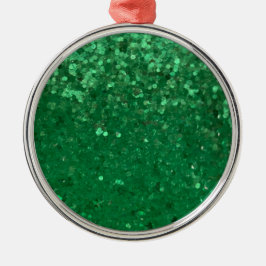 Groene Glitters om te Personalizeren Metalen Ornament