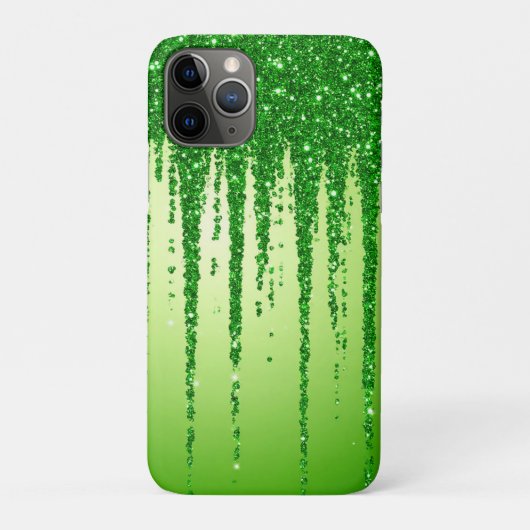 Groene glitterspetters met fonkelend bokehdesign Case-Mate iPhone case (Achterkant)