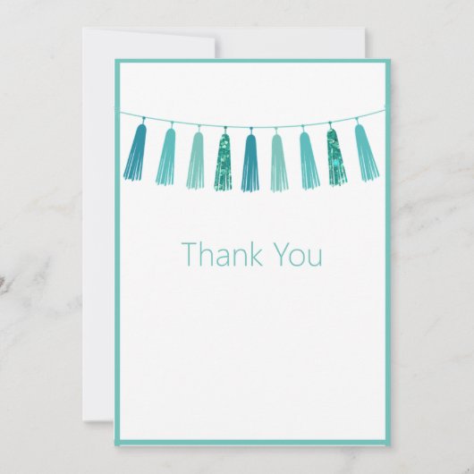  groene glittertapes bedankkaart (Voorkant)