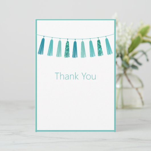  groene glittertapes bedankkaart (Staand voorkant)