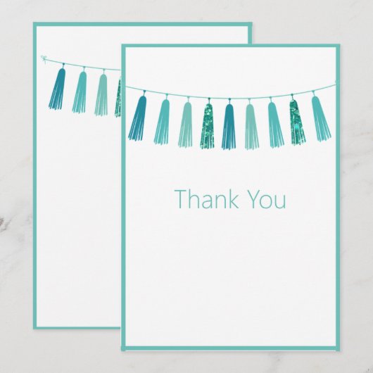 groene glittertapes bedankkaart (Voorkant / Achterkant)