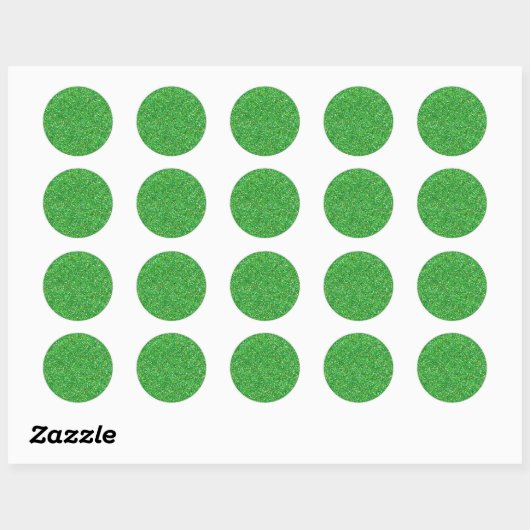 Groene glittertextuur ronde sticker (Vel)