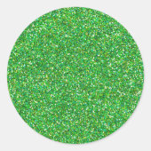 Groene glittertextuur ronde sticker (Voorkant)