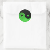 Groene Glitz Look Yin Yang Stickers (Tas)