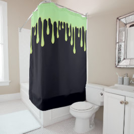Groene Gloed Druppels Druppelen Halloween  Douchegordijn