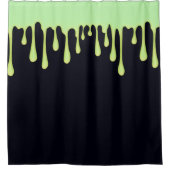 Groene Gloed Druppels Druppelen Halloween  Douchegordijn (Voorkant)