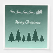 Groene Gloed Kerstmis Slaapmuts Evergreen Servet (Voorkant)