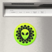 Groene gloed ruimte buitenaards hoofd magneet (Insitu (Vaatwasser))
