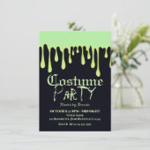 Groene gloedribbels die de Halloween Costume Party Kaart (Staand voorkant)