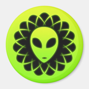 Groene gloedruimte Alien Head Magneet