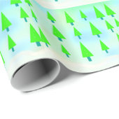Groene gloeiende kerstbomen cadeaupapier (Rol Hoek)