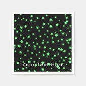 Groene gloeiende sterren Verjaardagsfeest Custom Servet (Voorkant)