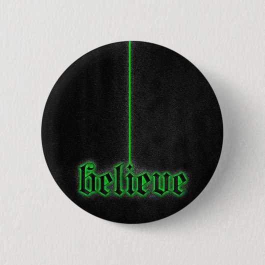 Groene gloeigeloof ronde button 5,7 cm (Voorkant)