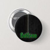 Groene gloeigeloof ronde button 5,7 cm (Voorkant /achterkant)