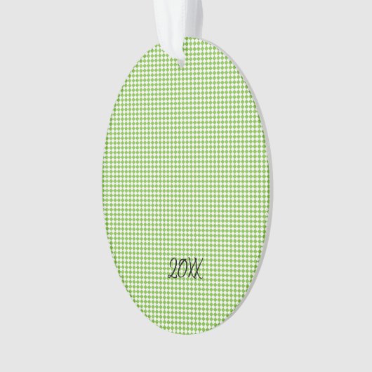 Groene Gnome Checker NAAM Jaar Kerstplezier Ornament (voorkant)