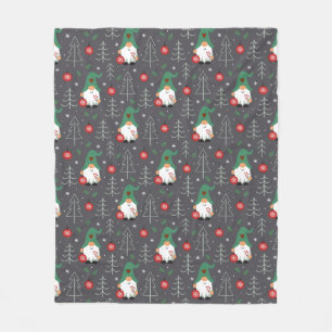 Groene Gnome Kerstboom Ornamenten Patroon Fleece Deken