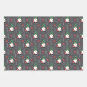 Groene Gnome Kerstboom Ornamenten Patroon Inpakpapier Vel (Voorkant 2)