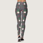 Groene Gnome Kerstboom Ornamenten Patroon Leggings (Achterkant)