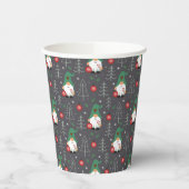 Groene Gnome Kerstboom Ornamenten Patroon Papieren Bekers (Links)