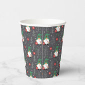 Groene Gnome Kerstboom Ornamenten Patroon Papieren Bekers (Rechts)