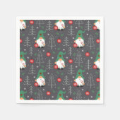 Groene Gnome Kerstboom Ornamenten Patroon Servet (Voorkant)