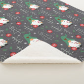 Groene Gnome Kerstboom Ornamenten Patroon Sherpa Deken (3/4)