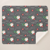 Groene Gnome Kerstboom Ornamenten Patroon Sherpa Deken (Voorkant (horizontaal))