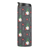 Groene Gnome Kerstboom Ornamenten Patroon Thermosbeker (Geroteerd rechts)